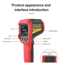 UNI-T UT305C+ Industrial Infrared Thermometer Laser Non Contact Digital Pyrometer Temperature Meter 50 2200 Range