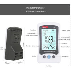 UNI-T Air Quality Monitor A37 Digital Detector 400ppm~5000ppm CO2 Meter Detection NDIR principle Co2 Sensor