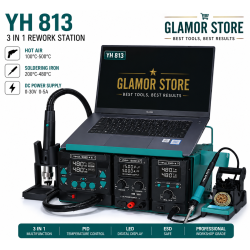 YH 813 Rework Station with Power Supply – 3 in 1 Professional Repair System 78/255