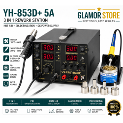 Welding Accessories YH-853D+ 5A Multifunction SMD/SMT 3 IN 1 Soldering Station+Hot Air Gun Station And DC Power Supply