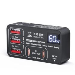 Qianli Mega-Idea P605S 60W 5-Ports Quick USB Charging Station Hub LCD Display